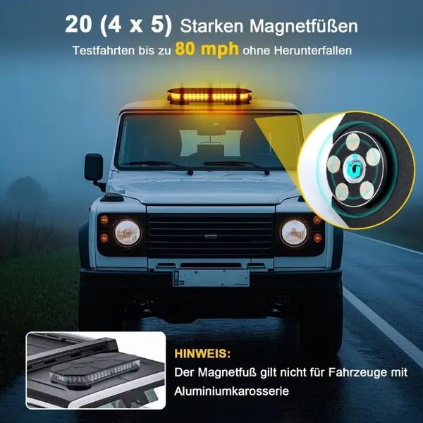 FLX-360 Feu LED jaune d'avertissement pour véhicules BTP image 4