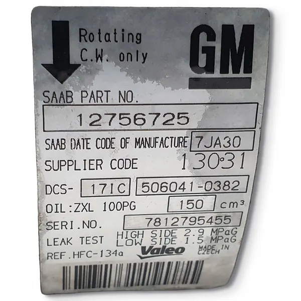 Ilmastointikompressori Saab 9-5 1.9 TiD image 2