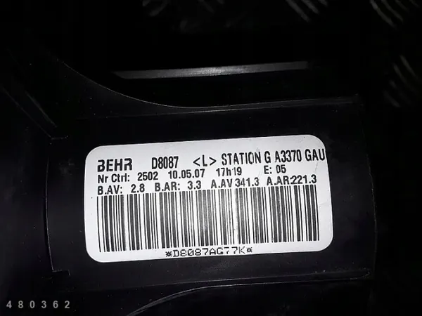 GA3370GAU Värmefläkt för Opel Zafira B 2007 image 4