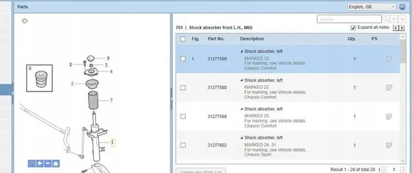 Ammortizzatore Anteriore Sinistro Volvo S40 II OE 31277590 image 5