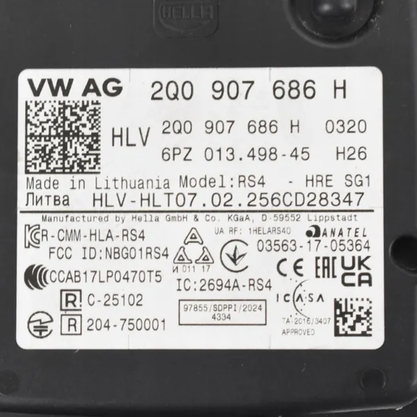 Sensor radar Distronic OEM 2Q0907686B traseiro direito image 3