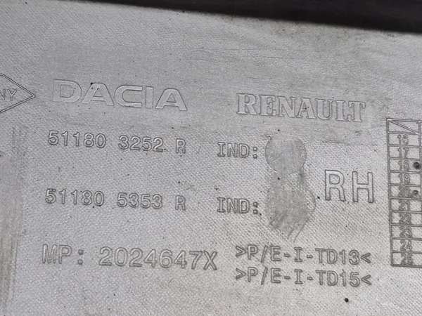 DACIA DUSTER II Copertura Gancio Traino Anteriore Destro OEM image 5