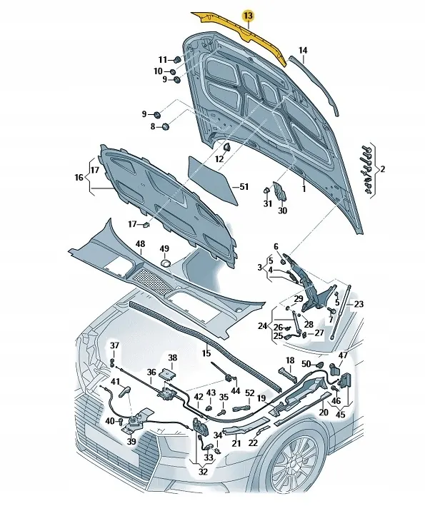 Audi A5 II 8W6 konepeltitiiviste OEM 8W6823124 image 5