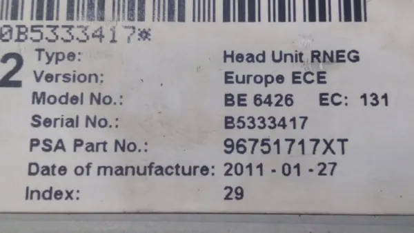 Rádio Peugeot 3008 I OEM 96751717XT - Usado image 6