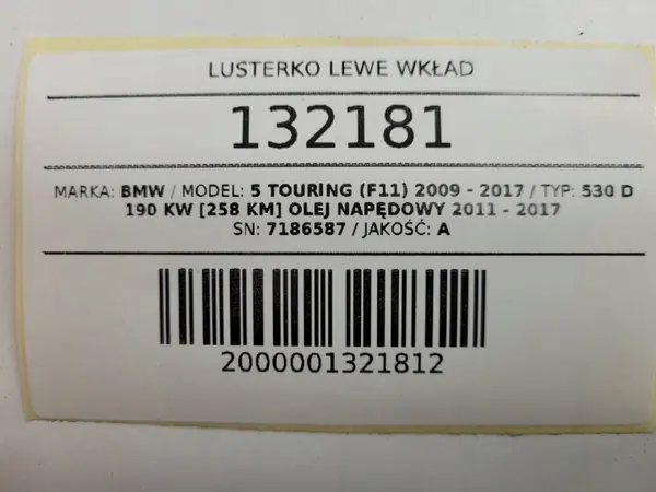 OEM 7186587 linker spiegelglas voor BMW 5 F11 F10 image 7