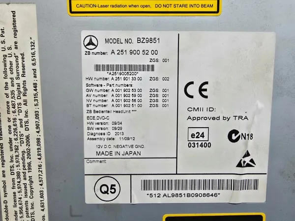 OEM A2519005200 COMAND Radio Navigation CD Mercedes image 4