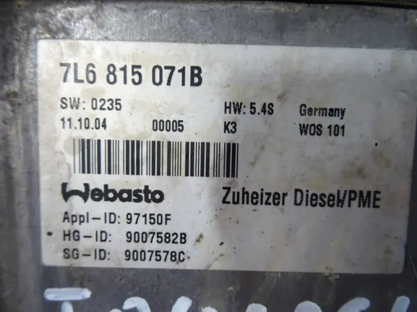 Webasto seisontalämmitin VW Touareg I 7L 7L6815071B image 3