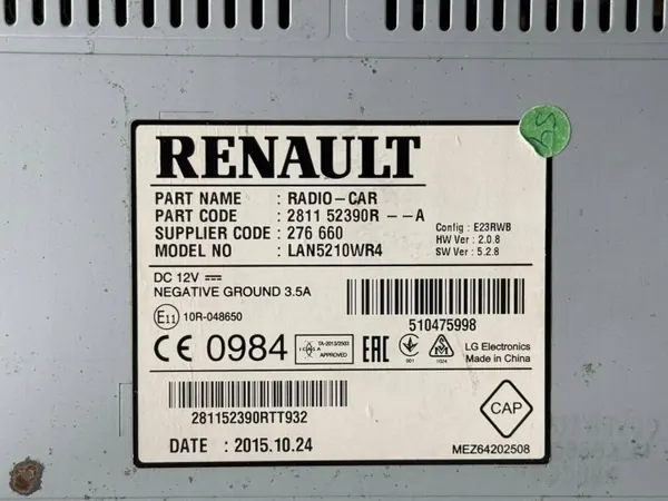 OEM 281152390R Radio Navigation Renault Clio IV avec Code image 6