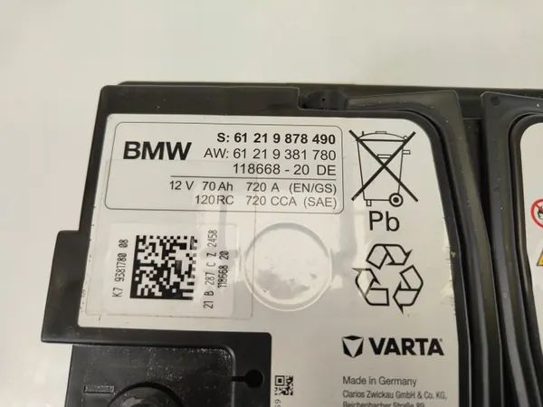 BMW OEM 9878490 AGM Batterie 12V 70Ah 720A image 3