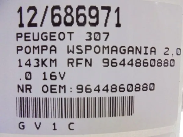 Peugeot 307 Servostyrningspump OE 9644860880 image 9
