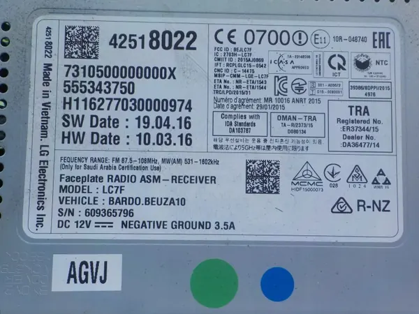 OEM 555343750 42518022 Radio Navigation för Opel Corsa E image 6
