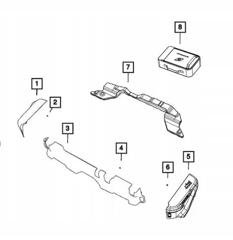 Cache batterie Jeep Wrangler JL 2018+ 4XE OEM 6RX90TX7AA image 4
