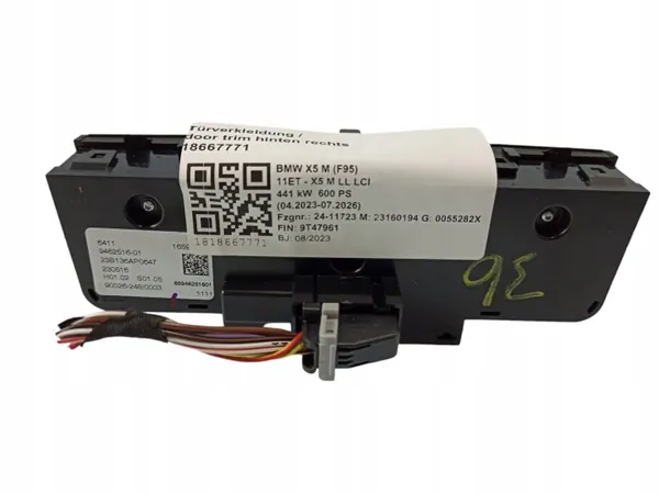 Ilmastointipaneeli BMW X5M G05 F95 OEM 64119462516 image 3