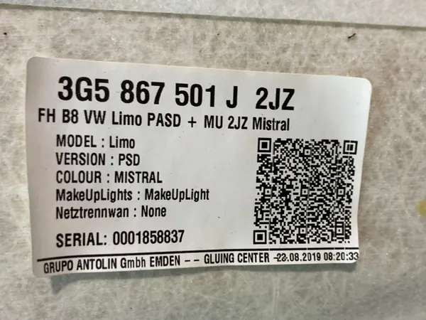 Teto VW Passat B8 Sedan Lift OEM 3G9867501J image 6
