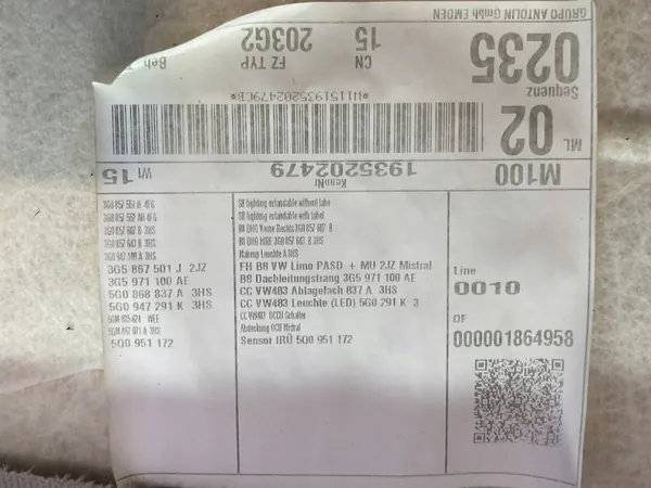 Teto VW Passat B8 Sedan Lift OEM 3G9867501J image 7