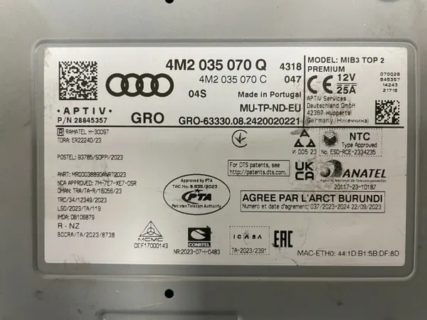 MIB3 Multimedia-läsare OEM för Audi Q7 Q8 image 3