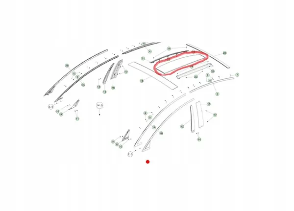 Pannello vetro tetto posteriore TESLA X 112500900B image 2