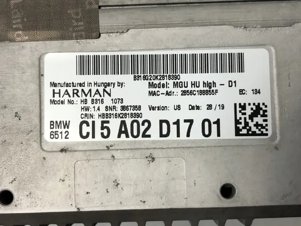Pääyksikkö OEM 65125A02D17 BMW 3 G20 2019- image 8
