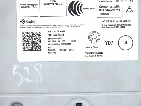 Lector de tarjeta SD OEM 5Q0035842B para Skoda Octavia III image 4