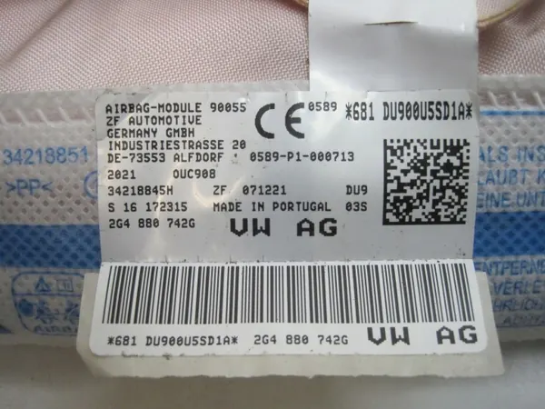 Rechter Airbag Gordijn OEM 2G4880742G voor VW Polo Taigo image 9