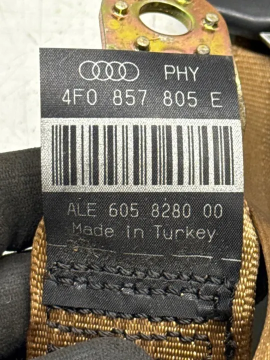 Ceinture de sécurité Audi A6 C6 Avant OEM 4F0857805E Marron image 4