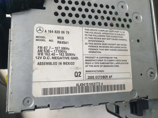 Radio Mercedes-Benz OEM A1648200679 para ML W164 image 6