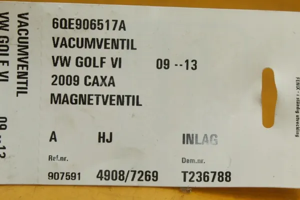 Bränsletank ventilationsventil OEM 6QE906517A VW Golf VI image 8