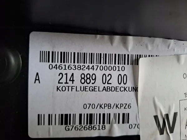Aislamiento de guardabarros Mercedes Clase E W214 OEM A2148890200 image 3