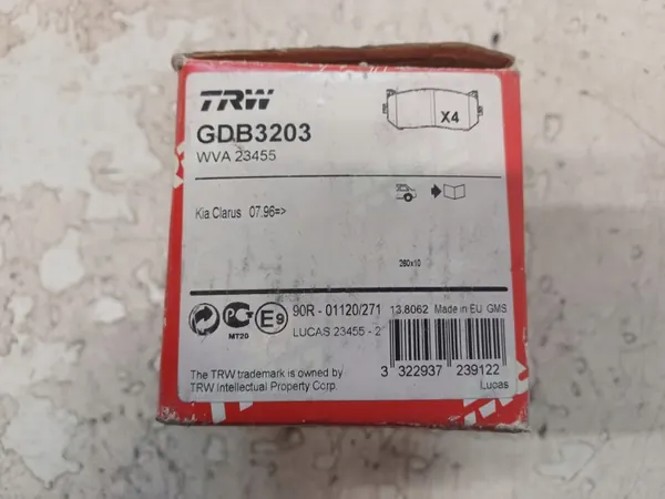 Plaquettes de frein arrière KIA CLARUS GDB3203 - OEM image 6