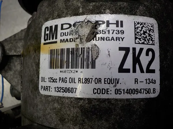 OPEL ASTRA J 2.0 CDTI Ilmastointikompressori 13250607 ZK2 image 2