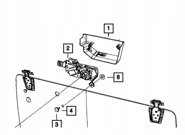 Moteur d'essuie-glace arrière Jeep Wrangler JK 68002489AA image 2