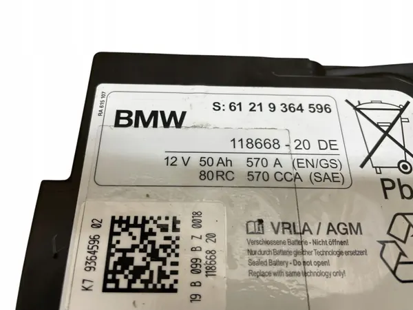 Batterie AGM OEM 9364596 12V 50Ah pour BMW/MINI image 4