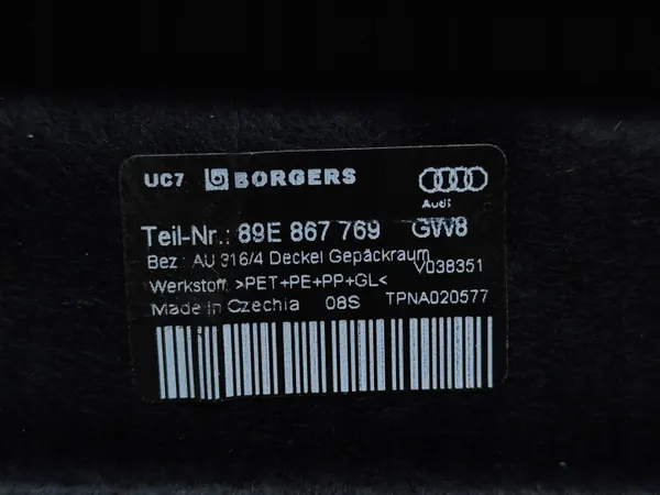 Estante maletero trasero Audi Q4 e-tron OEM 89E867769 image 7