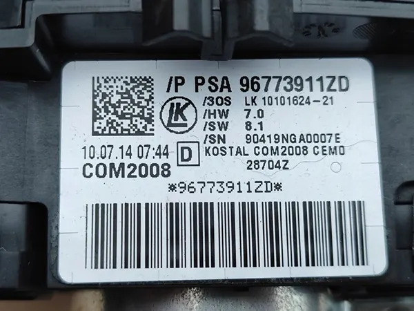 PEUGEOT 3008 5008 Airbag Schakelaar 96773911XT image 5