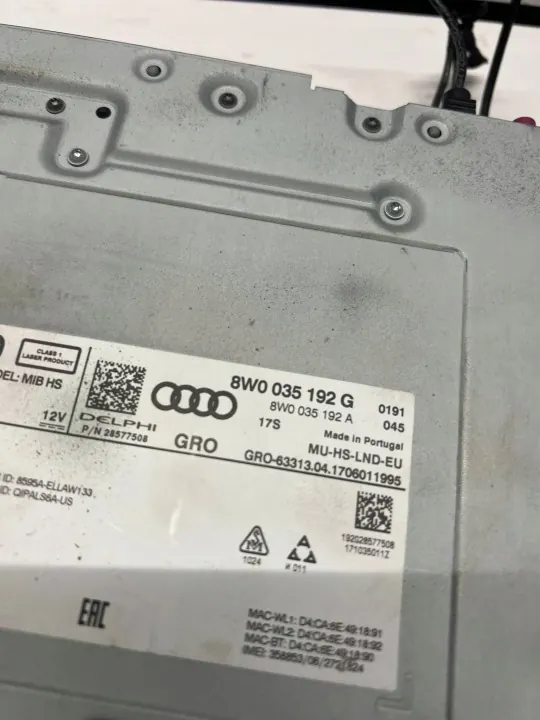 Panneau radio Audi A4/S4 B9 2017 OEM 8W0035192G image 4