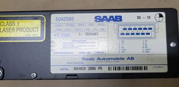 Mudador CD Saab 9-5 Magazine OEM 5042585 image 7