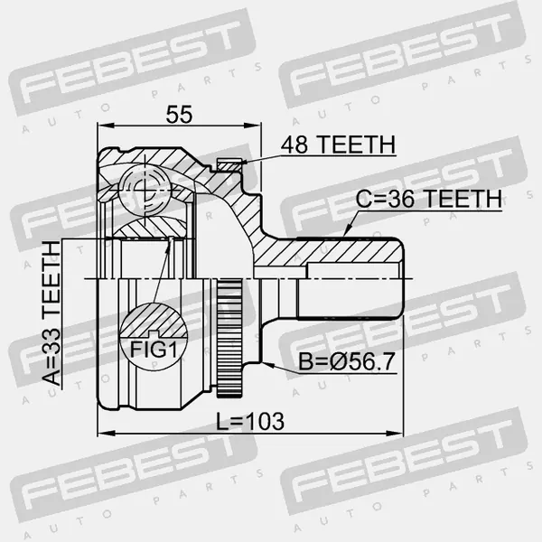 FEBEST Buiten Aandrijfas 2710-S60A48 image 7