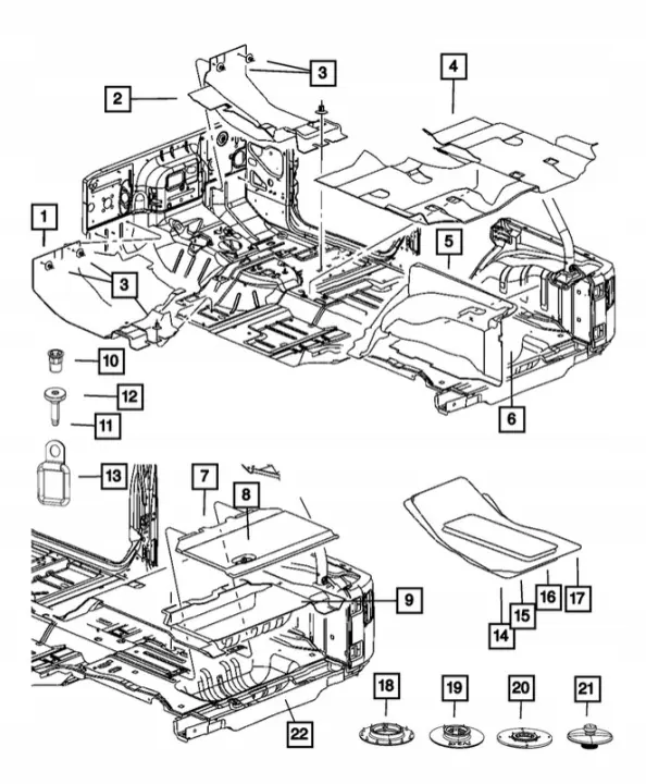 Golvlucka lås Jeep Wrangler JK OEM 68190160AA image 3