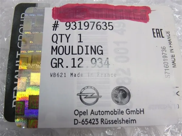 OEM 93197635 Ovensivuprofiili Oikea Etu Opel Movano B image 4