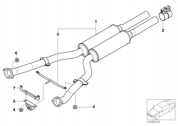 BMW 1810 7519029 Auspuffrohre mit Vorschalldämpfer image 2