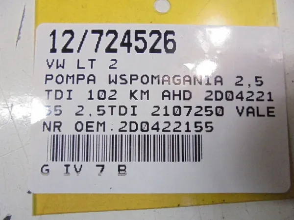Servopumpe OEM 2D0422155 für VW LT 2.5 TDI image 7