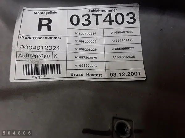 Régulateur de vitre Mercedes A W169 OEM a1697202879 image 9