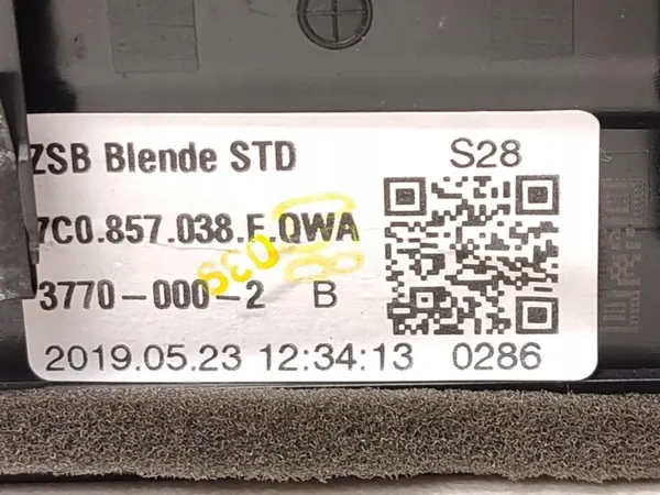 Rahmen Lüftungsgitter Konsole Vorne OEM 7C0857038F image 9