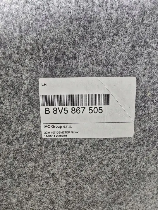 Audi A3 8V Sedan Taktäcke OEM 8V5867505 8V5867505K image 6