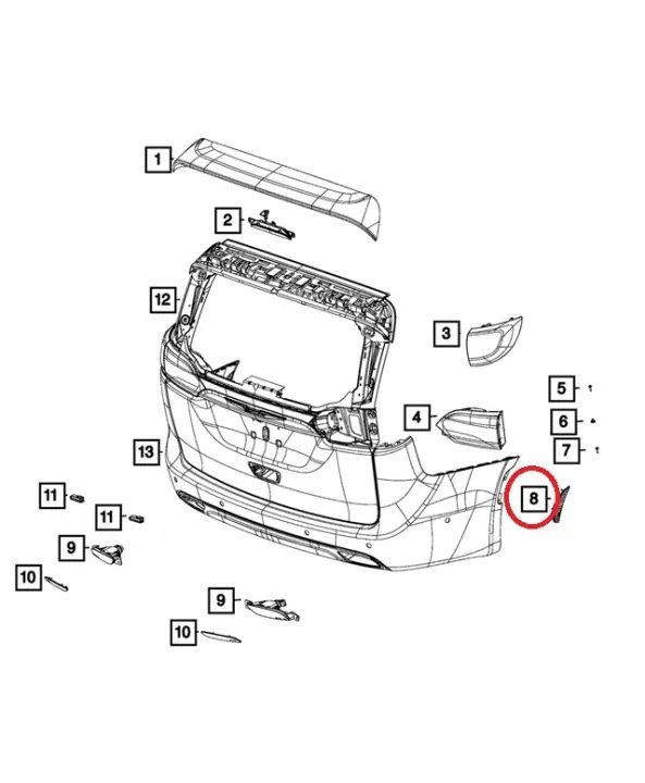 Achter contourlamp OEM 68229425AA voor Chrysler image 3
