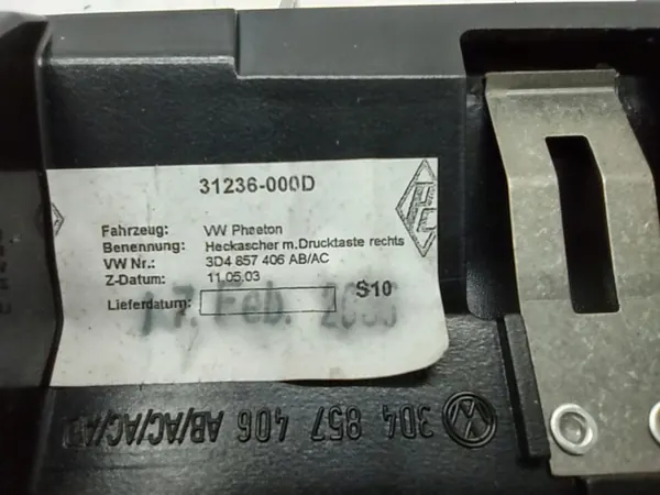 OEM 3D4857406AB Oven Tupakansammutin Oikea Taka VW Phaeton image 6