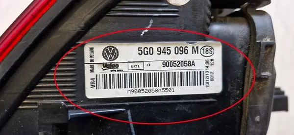 VW GOLF VII JUEGO DE LÁMPARAS TRASERAS EUROPA 5G0945096M image 5