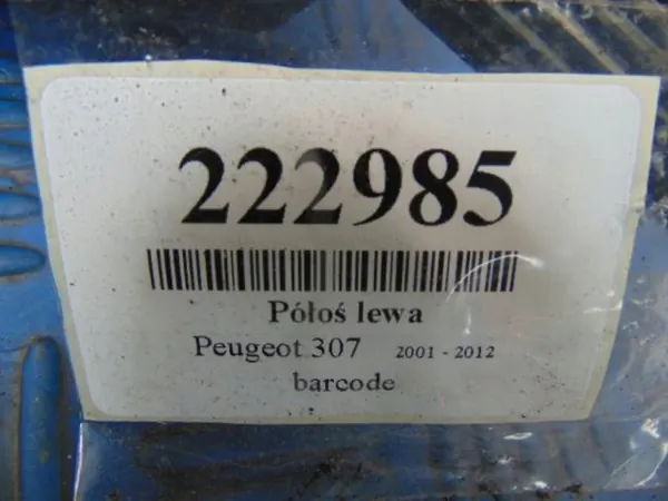 PEUGEOT 307 1.6 16V HB Arbre de Transmission Gauche 9636786780 image 6