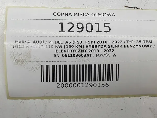 Oljepanna Audi A5 F53 F5P 2.0 TFSI 150HK image 8