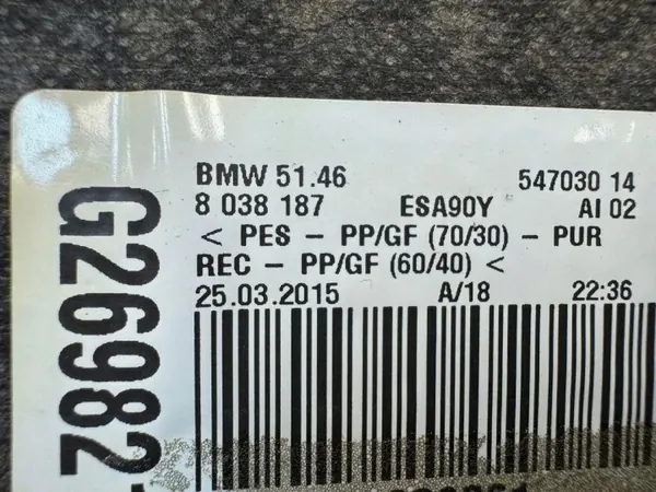 Étagère arrière noire BMW OE 8038187 d'occasion image 3